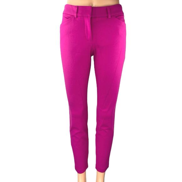Express Pants - Express Women's Pink Mid Rise Stretch Skinny Leg Trousers Dress Pants Size 2